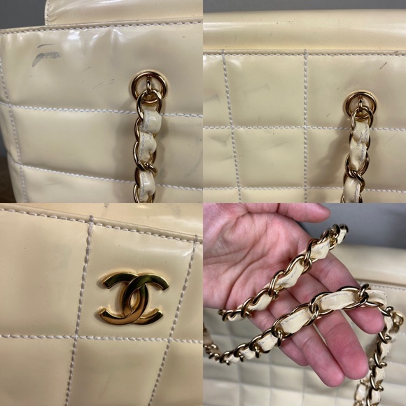 SOLD Chanel Chocolate Bar Patent Leather Tote - Picture 6 of 16